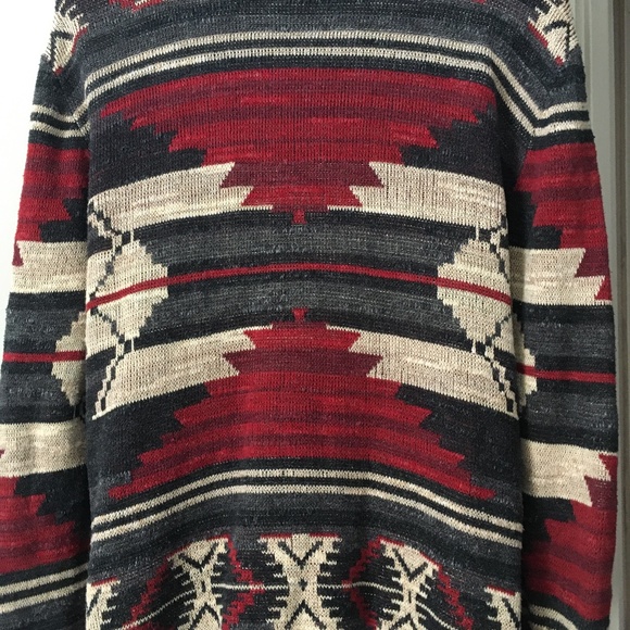 RALPH LAUREN DENIM & SUPPLY Southwestern Indian Aztec Knit Cardigan M - Picture 6 of 7